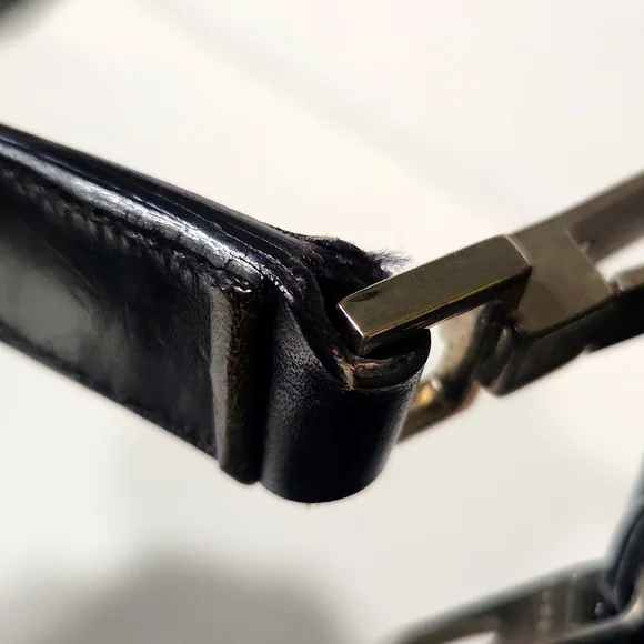 VTG Gucci Authentic 000062 Black Nylon Leather Handbag Shoulder Purse - Picture 12 of 16